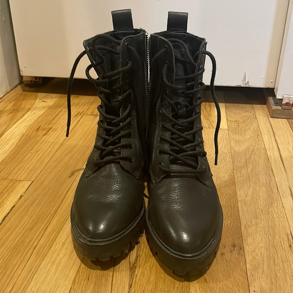 Dolce Vita Zipper & Lace Combat Boots